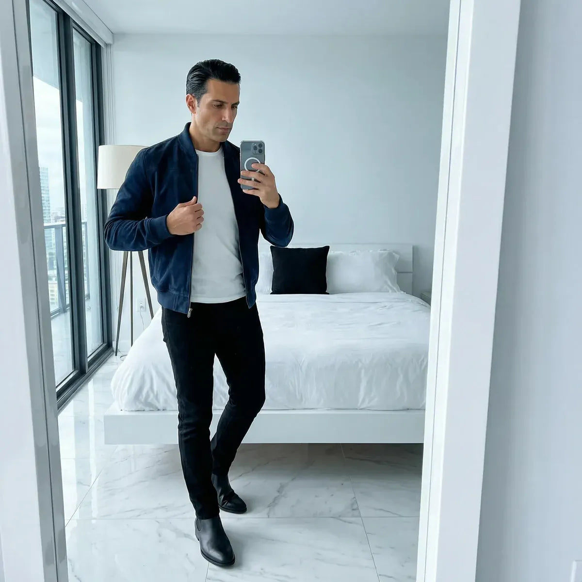 Riviera — Chaqueta de Ante Italiana