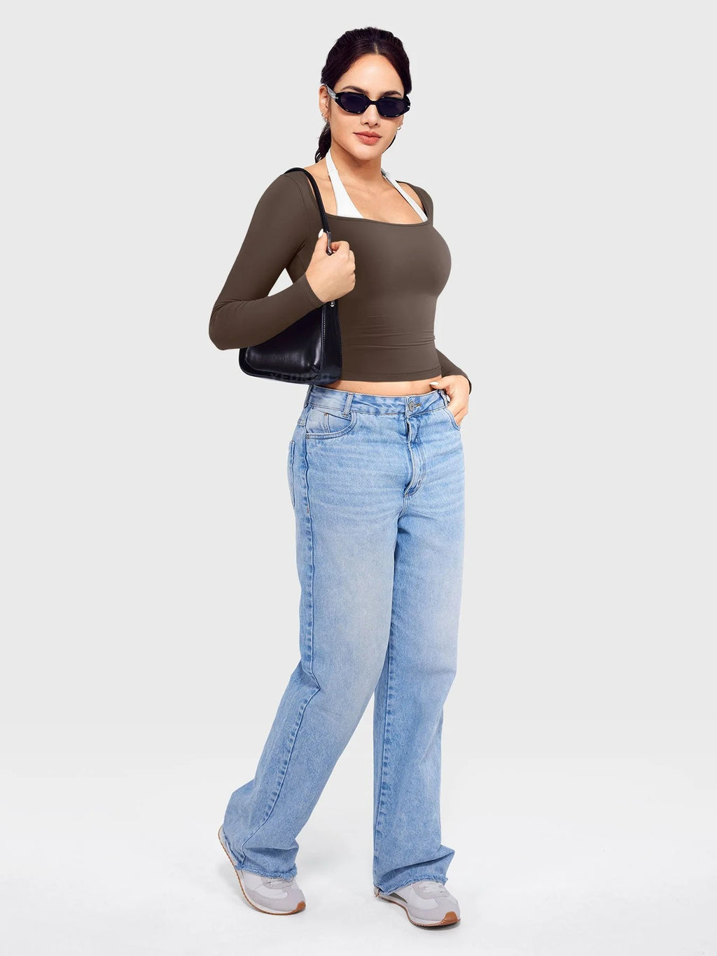 Blusa De Manga Larga - Cuello Cuadrado
