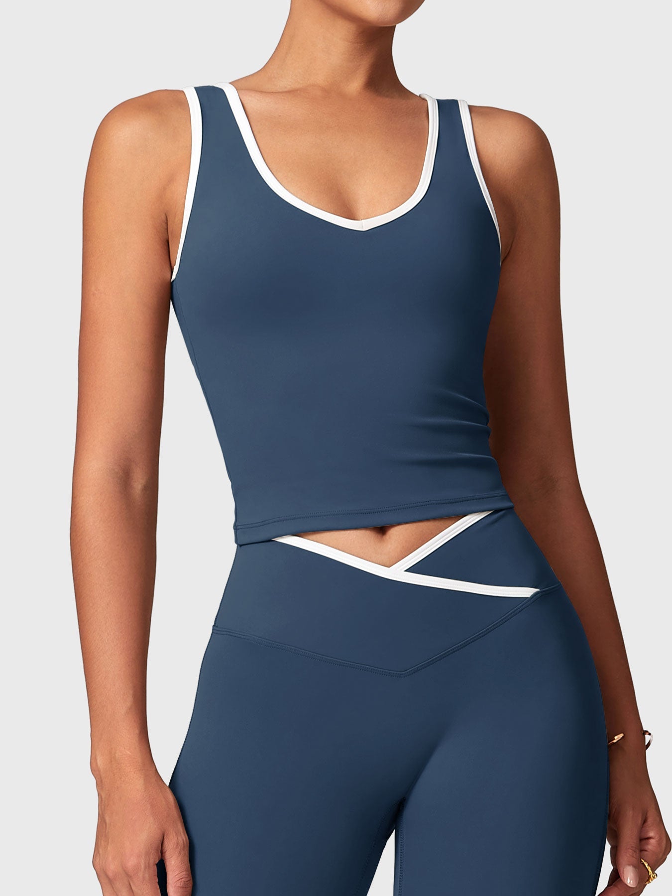 Camiseta Sin Mangas Con Contrastes