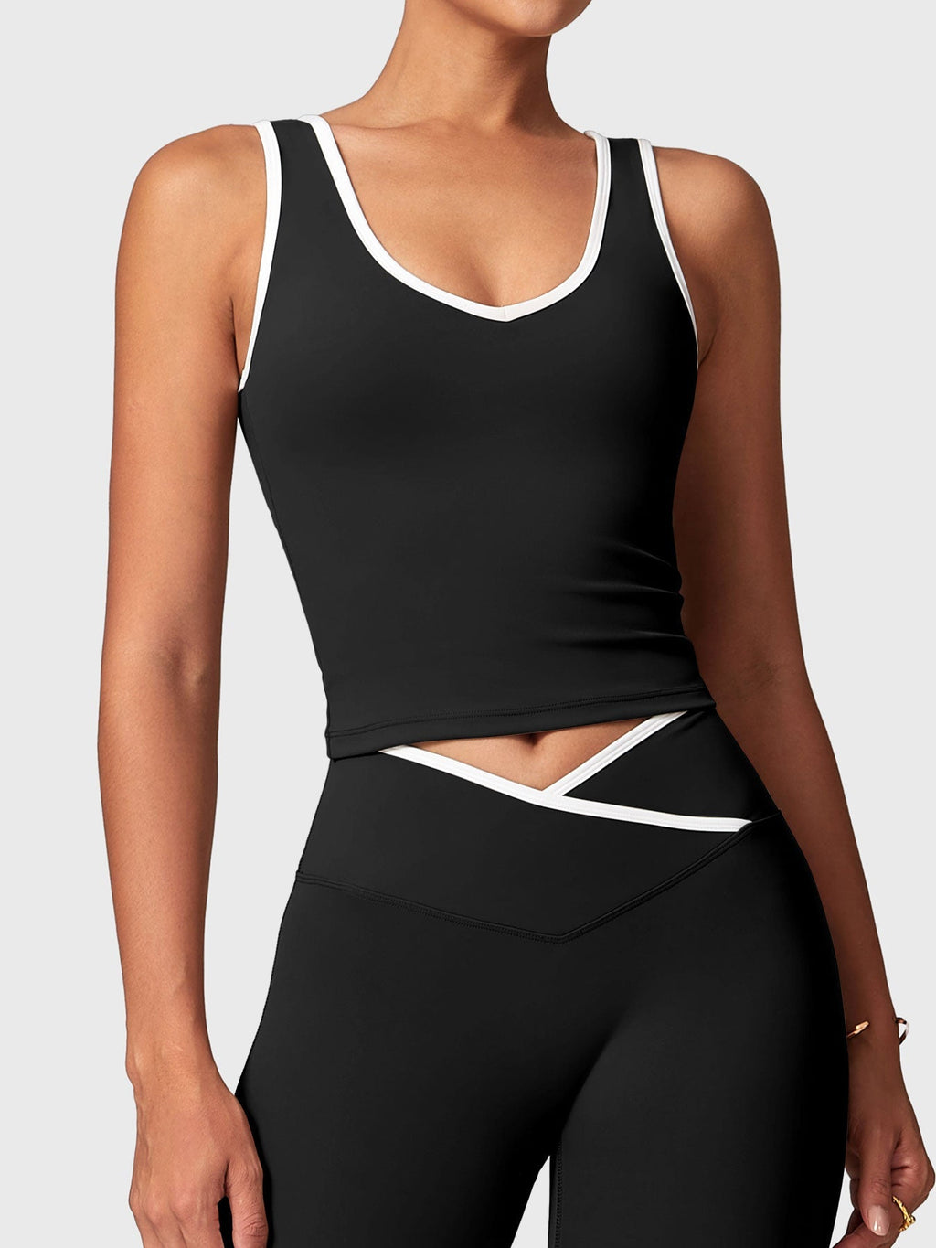 Camiseta Sin Mangas Con Contrastes