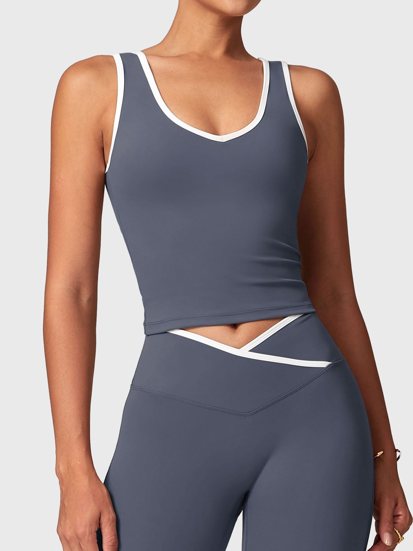 Camiseta Sin Mangas Con Contrastes